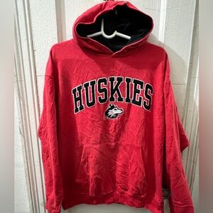 Northern Illinois NIU red Huskies hoodie mens Sz large in excellent condition